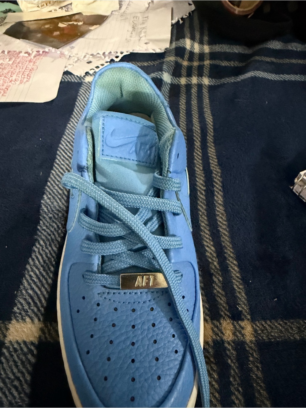 Nike Men’s Air Force 1 Low Top Sneakers — Blue